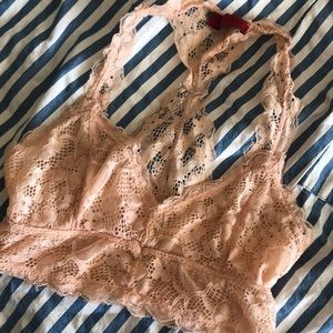 Pink Lace Bralette Small